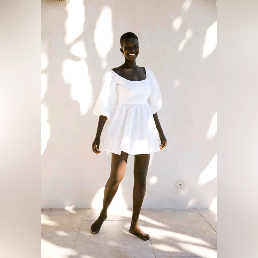 BELLFLOWER MINI DRESS IN BLANC (S)